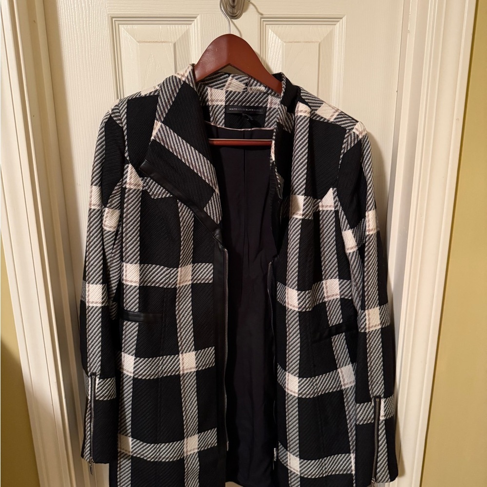 White House Black Market Checkered Jacket